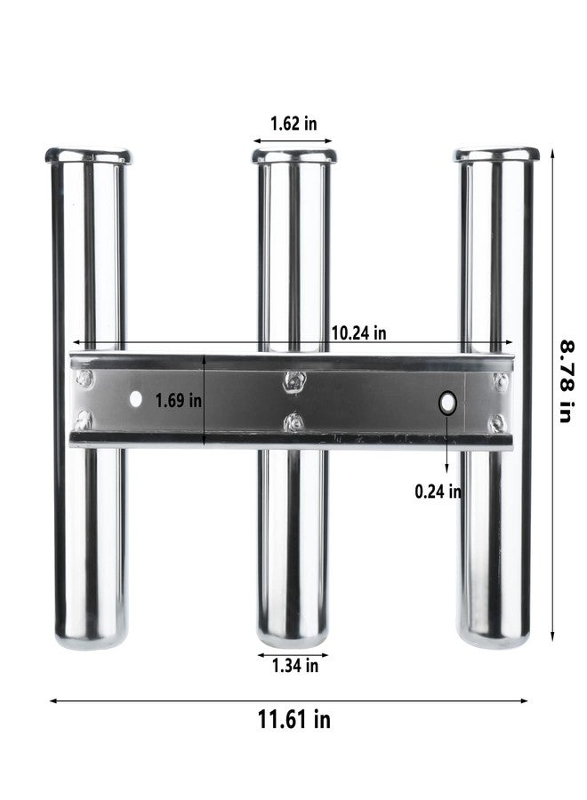 NovelBee 3 Tube Boat Fishing Rod Holder,316 Stainless Steel Fishing Rod Rack for Marine Boat Yacht - Image 2